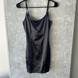 Black Satin Mini Dress